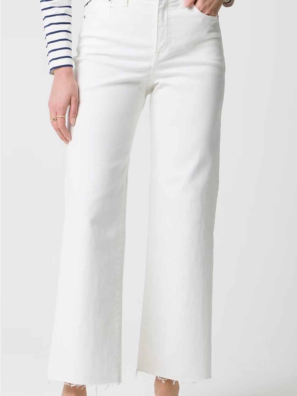NWOT, J. Crew White High-Rise Wide-Leg Cropped Jeans, best pants! Size 30p